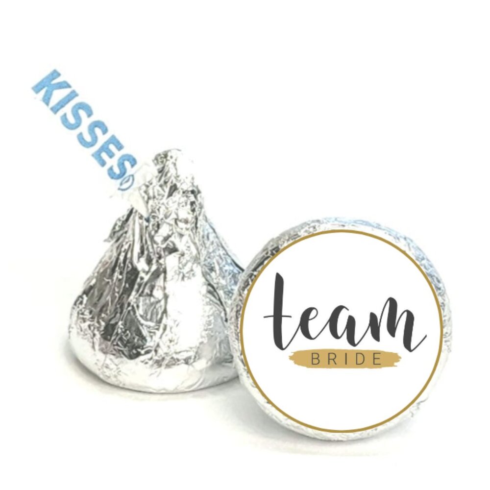 Team Bride| Kisses Candy Stickers | 100ct| Waterproof| Glossy Vinyl | Bridal